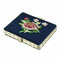 Navy Blue Rectangle Flowered Chinese Decorative Mirror K3K7