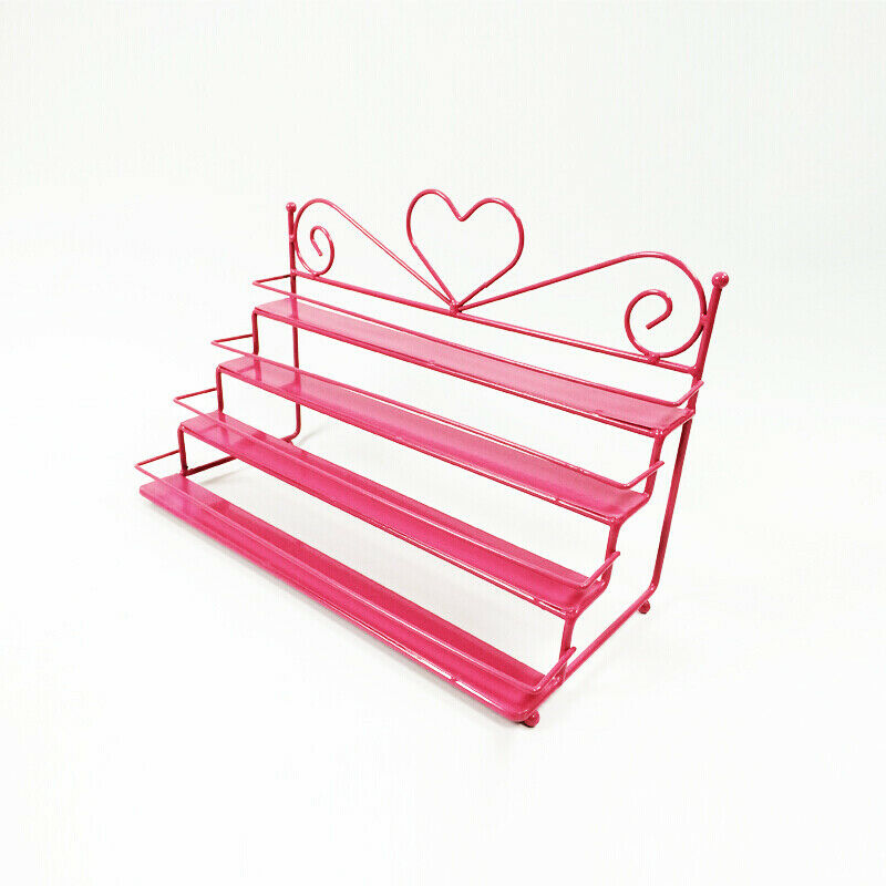Metal Nail Polish Shelf Cosmetic Varnish Display Stand Holder Heart Design  L9T4