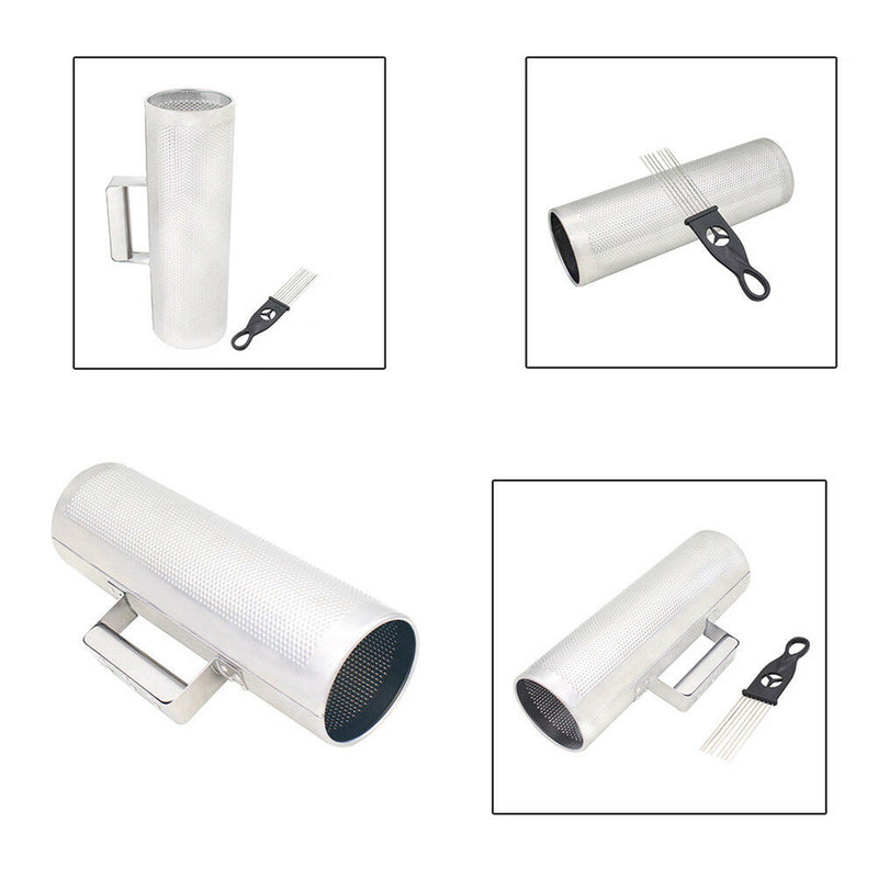 Stainless Steel Guiro with Scraper Percussion Instrument Musical TraininO`US