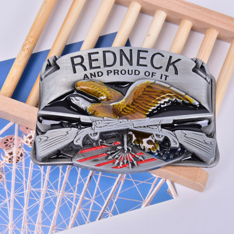Western Steer Eagle Platinum Color Beauty Cowboy Rodeo Style Belt BuckleB Bj