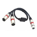 New XLR Female To Dual 2 Male Plug Splitter Cord Audio Expansion Cable Line