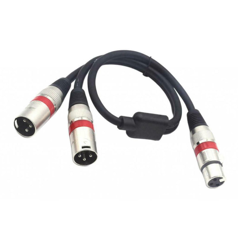 New XLR Female To Dual 2 Male Plug Splitter Cord Audio Expansion Cable Line