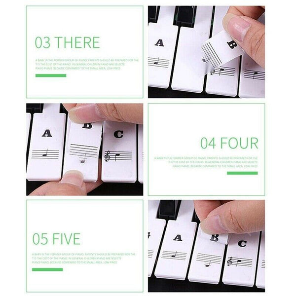 88 Keys 61 Keys 54 Keys Transparent Piano Keyboard Stickers Electronic Keyb