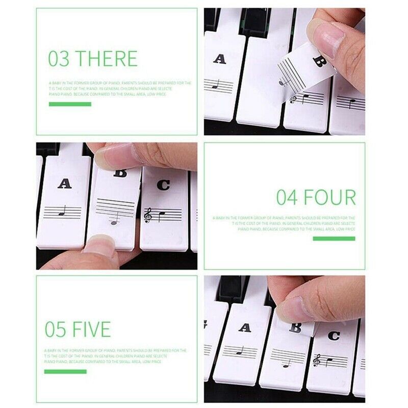 88 Keys 61 Keys 54 Keys Transparent Piano Keyboard Stickers Electronic Keyb