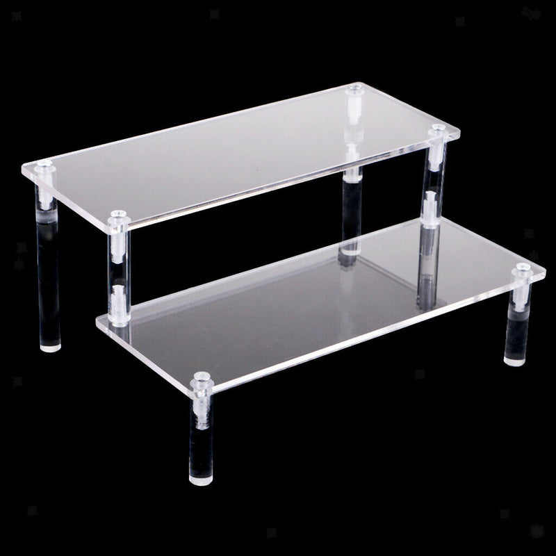 Clear 2-Layer Acrylic Action Figures Car Toys Display Stand Holder Shelf