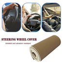 38cm Steering Wheel Leather Protective Case Car Braid On Case w/ Needle Thread