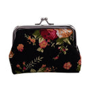 Canvas Hasp Purse Key Coin Wallet Bag(black) V9R2