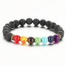 7Chakra New Healing Balance Beaded Bracelet Lava YogaReiki Prayer Stone UnisexBX