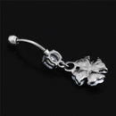 Retro Crystal Clover Navel Piercing Sexy Belly Button Ring Body Piercing ME