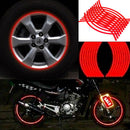 18 Strips Motorcycle Car New Wheel Tire Stickers Reflective Rim Tape Red