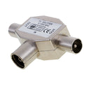 Universal 2Pcs 2 Way TV Aerial Splitter Coaxial Signal 1 Female To 2 Male