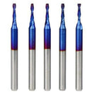 10Pcs 3.175Mm Shank Blue Coated Spiral Flat End Mills Two Flute Cnc Milling Z7M5