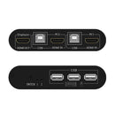 2 In 1 Out HDMI KVM Switch For Printer Dual USB Universal Aluminum Alloy Meeting