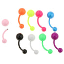 9Pcs Stainless Steel Navel Ring Curved Barbell Piercing Jewelry Bright Color