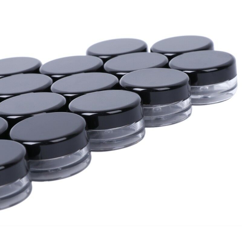 50Pcs Make Up Jar Cosmetic Sample Empty Container Round Lid Plastic Small Bottle