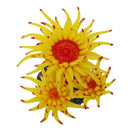 Concrete Base Silicone Coral Anemone Aquarium Plant Decoration, Yellow K9P9