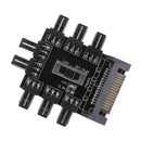 Shelf Adhesive 1 to 8 Channel Hub SATA Power Splitter Design for 12V 3Pin Fan