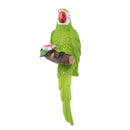 Lifelike Macaw Parrot Bird Sculpture Garden Ornaments Green