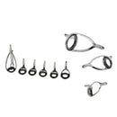 18pcs Stainless Steel Fishing Rod Guides Tip Repair Kit Eye Ring Tackle Tool