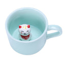 Creative small ceramic milk mug with animals cute cartoon three-dimensional