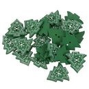 25pcs Christmas tree Shape Decor Embellishment Wooden Buttons With Two HolesF8N3