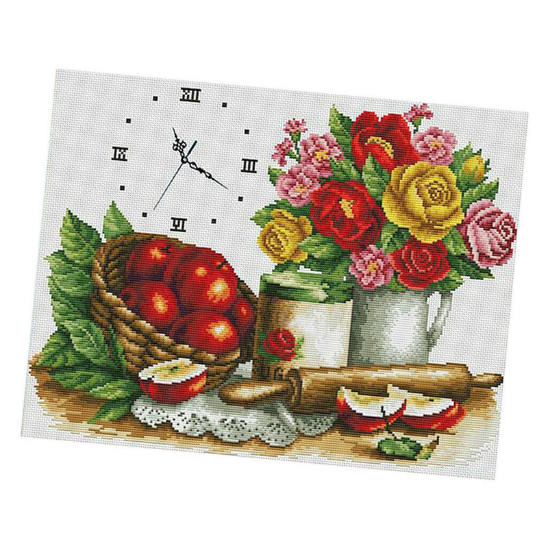1 Set Stamped Cross Stitch Kits Material Package with Flower Pattern