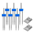 6pcs 2 Needle with 2x 9 Groove Pintuck Presser Foot 3 Sizes 2/90 3/90 4/90