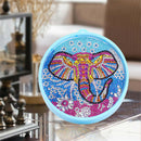 5D Diamond Elephant Painting LED Light Full Drill Round Night Lamp Party Decor
