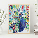 5D DIY Special Shaped Diamond Painting Peafowl Embroidery Mosaic Kit Decor