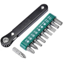 1X(11 In1 Ratchet Screwdriver Set Mini Right Angle Offset Hand Ratchet Scre