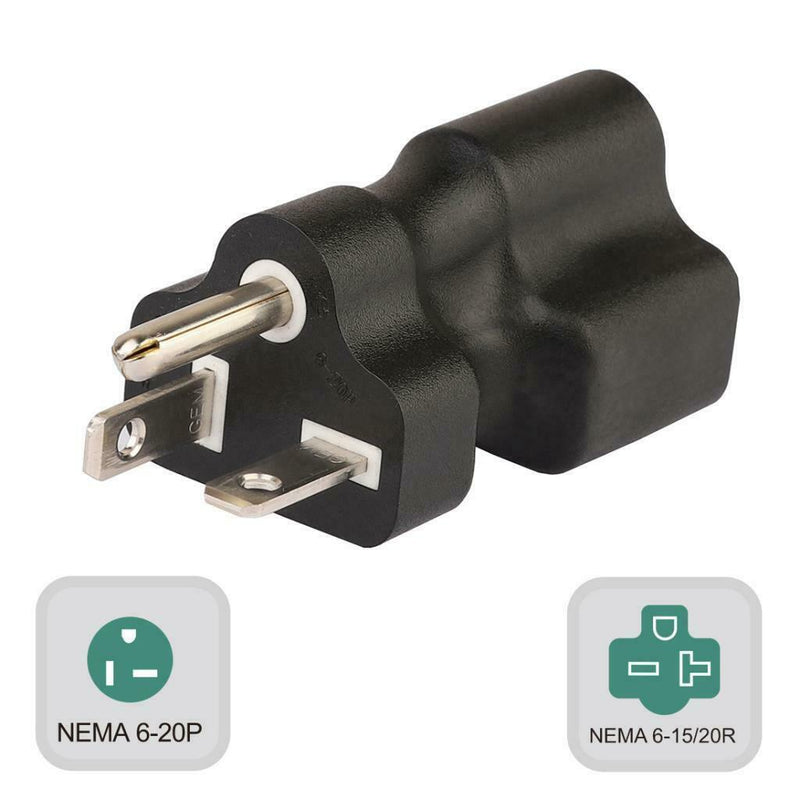 250V Nema 6-15P Male to 6-20R/15R Comb Adapter 250V 15A to 20A Adapter Plug