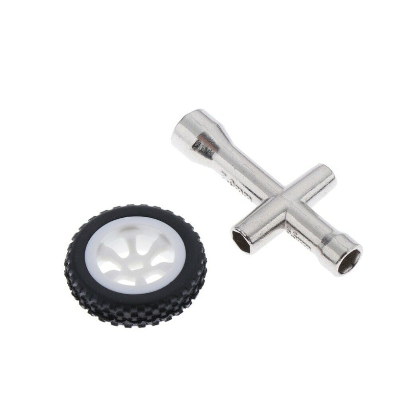 4 Sets 1:28 RC Rock Crawler Rubber Tires & Plastic Wheel Rim for Wltoys K989