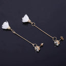 Cute Cloth Flower Long Simple Trendy Alloy,Cloth,Zircon Long Tassel Danglin B9C1