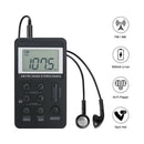 Portable Dual Band AM/FM Pocket Radio Digital Display Mini Radio (Black) A