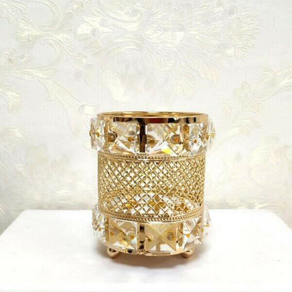 Metal Crystal Makeup Organizer Beauty Tools Storage Makeup Brush Pen Holder K2T7