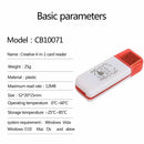 4 in 1 USB2.0 Flash Memory Card Reader Adapter Hub for SD/SDHC/SDXC/Micro SD