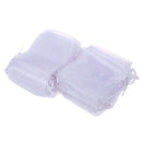 100pcs White Eyelash Organza Drawstring Pouches Jewelry Party Wedding Favor L5P5