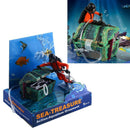 Frogman Diver Treasure Chest Shaped Action Air Ornament Fish Tank Aquarium Decor