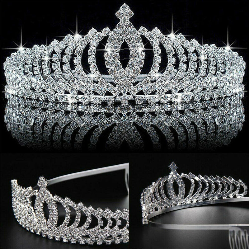 Bridal Wedding Rhinestone Crystal Tiara Hair Band Princess Prom Crown Headbands