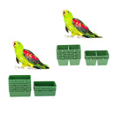 20 PCS Single and Double Rectangle Cup Bird Food Bowl Water Cup for Parrots