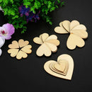 160 Piece Wooden Heart Blank Wooden Heart Embellishment 30/40/50/80 Mm Wood M8D9