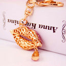 Sparkling Lipstick Lip Women Bag Car Key Accessories Pendant Keychain Red