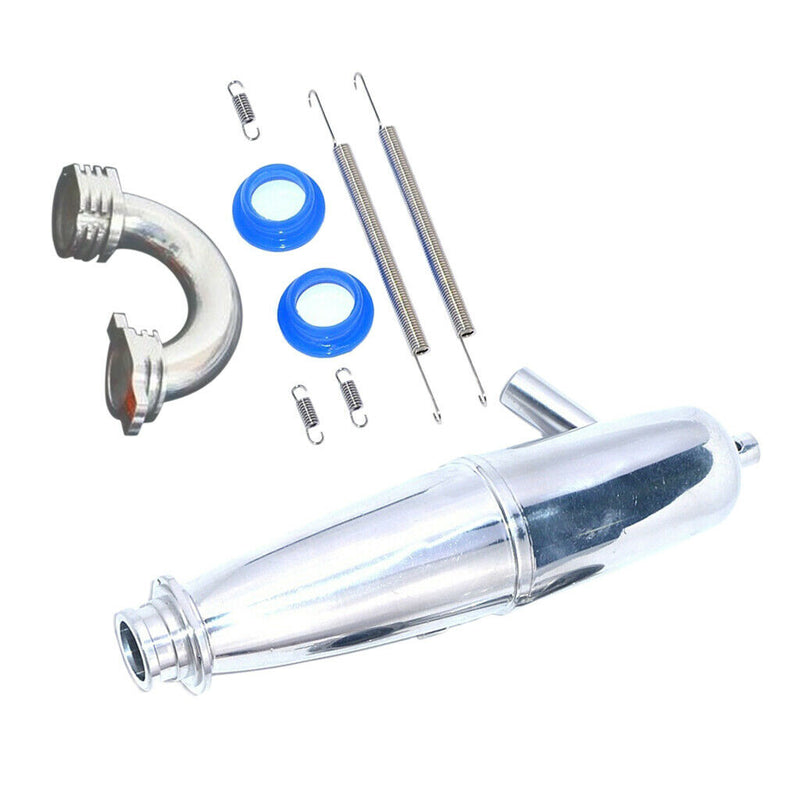 Aluminum Exhaust Pipe Tubing & Header for 1/8 Nitro Gas Engine RC Car Buggy