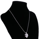 Pendant Rhinestone Necklace Black Football Heart Chain Sport Fashion Jewelry
