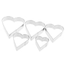 5pcs/set Heart Shape Cookie Cutter Cake Decorating Tools Fondant Fondant Can Gw