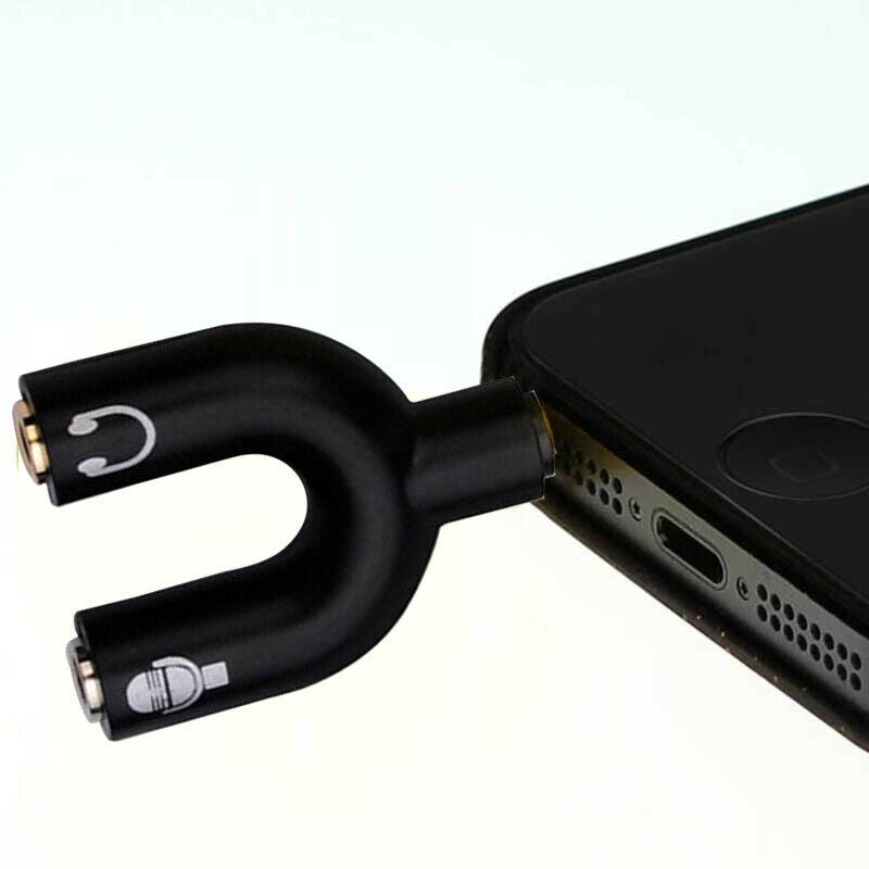 3.5mm Audio Jack to Headphone and Microphone Mic U Splitter Converter Adaptor