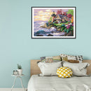 Painting By Numbers Kit DIY Sea House Hand Painted Canvas Oil Art Picture A