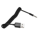 USB Male to 3.5mm Audio Stereo Headphone Spring Cable Durable Cord New DIM