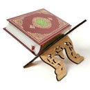 Eid Mubarak Wooden Bible Hollow Shelf Islam Book Storage Display Rack Stand