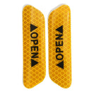 4pcs Car OPEN Reflective Tapes Warning Mark Open Car Door Stickers (Orange)